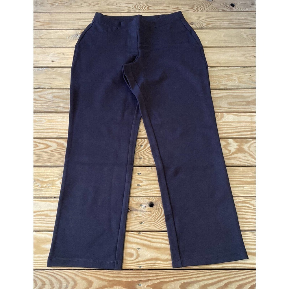 NEW Susan Graver Ponte Straight Leg Pull On Pants Petite Small PS Women’s Brown